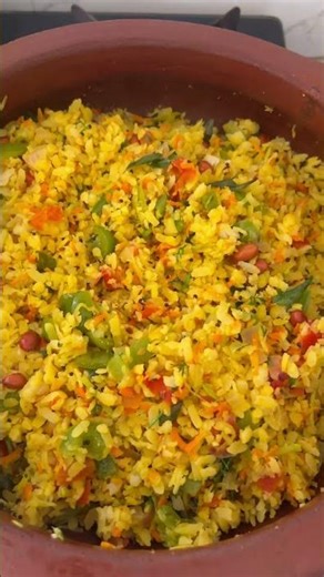 Morning breakfast Poha with loads of Vegetables