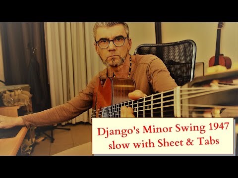 Django's Minor Swing 1947 slow with sheet & tabs