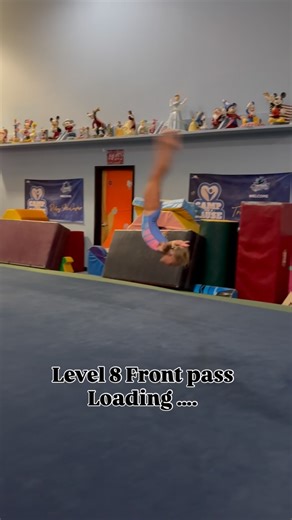 Christina Wait | USAG Coach on Instagram: "Level 8 Front Pass Loading…. Front handspring front layout front pike from @violetandivy.gym.aerial"