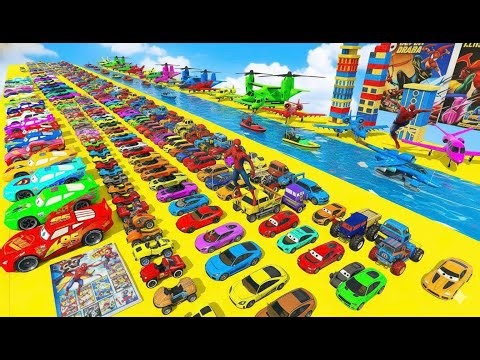 GTA V Mods New Epic Ultimate Stunt Gameplay Challenge SPIDER-MAN With Super Car Motorcycle & Boats