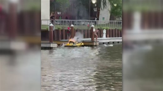 Man helps in rescue after jet ski explodes on Cuyahoga River in Cleveland