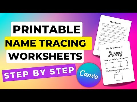 How To Make Printable Name Tracing Worksheets in Canva | Etsy Digital Products To Sell Tutorial 2024