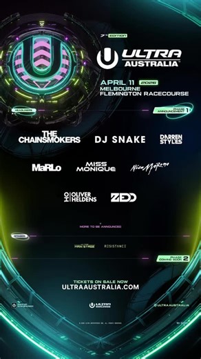 David Su on Instagram: "避雷器 ultra 澳洲站百大艺人大公开 🔥 Line-up 艺人亮点介绍（首轮） ⭐ @thechainsmokers 全球现象级电音组合，《Closer》《Something Just Like This》全世界都在放。 旋律 + 情绪 + 爆点三合一，一响前奏全场合唱，ULTRA 必不可少的王炸。 🐍 @djsnake Trap & Bass 教父级人物，《Turn Down for What》《Lean On》《Taki Taki》 Drop 一下，全场直接起飞，最适合大舞台的暴力美学。 🌈 @zedd 电音里的“流行天花板”，《Clarity》《Spectrum》《Stay》 旋律控必看，情绪堆到顶，烟火一放直接封神现场。 🚀 @oliverheldens Future House 开山代表，Groove 稳、节奏狠，越听越上头 不跳不行型 DJ，现场体验感极强。 ⚡ @darrenstylesuk Hard Dance / Happy Hardcore 代表人物 