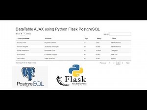 DataTable AJAX using Python Flask PostgreSQL