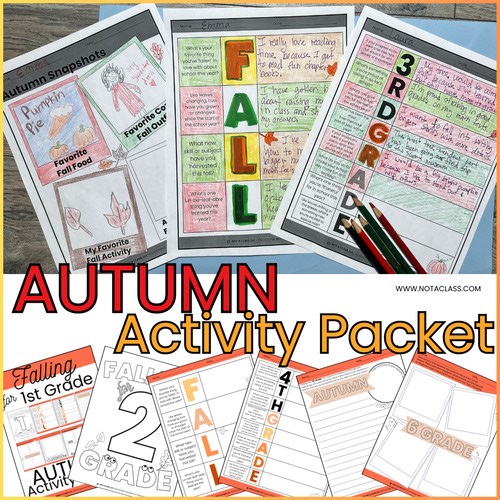 Fall Activity Packet, Welcome Autumn Book, Fall Writing Activities, Thanksgiving