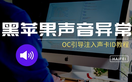 黑苹果声卡异常 声音小OC引导声卡ID注入教程修复驱动解决声音小、爆音、扬声器与耳机无法自动切换、的问题。AppleALC.kext仿冒