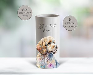 Watercolour Ceramic Cockapoo Vase/ Flower Pot With Custom Text - Pet Dog Memorial Gift - Etsy