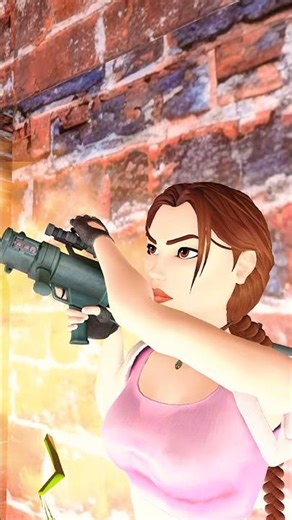 Cute 🥺 Compys Lara Croft Dinosaur 🦕 slayer Tomb Raider 3 Remastered #shorts