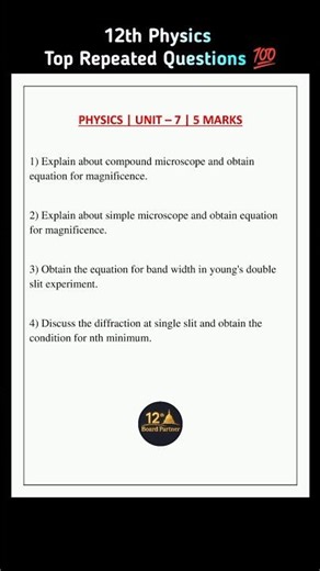 12th Physics Unit-7, 5 marks Important Questions 📚