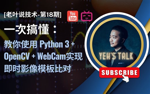 [第18期] 教你使用 Python 3 + OpenCV + WebCam实现即时影像模板比对(template matching)