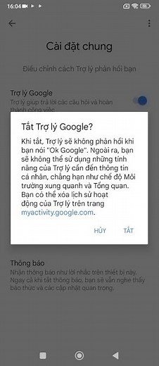 Hướng dẫn bật và tắt trợ lý ảo google trên điện thoại