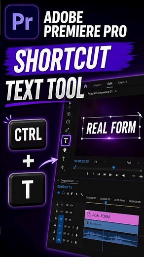 Learn Adobe Premiere Pro Keyboard Shortcuts: Text Tool (Control + T) 🎬⌨️