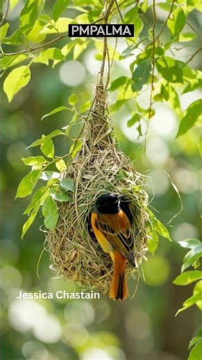 Nest Building Begins 🐦#birdnest #naturelife #wildlife #birdbehavior #greennature