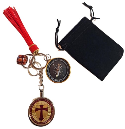 Knights Templar Coin Keychain – Engraved Cross & Shield Key Ring | Collectible Coin Fob With ‘moral Compass’ Key Holder - Etsy