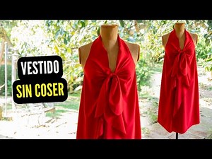 Cómo hacer un vestido SIN COSTURAS | Vestido sin coser, sólo cortando la tela