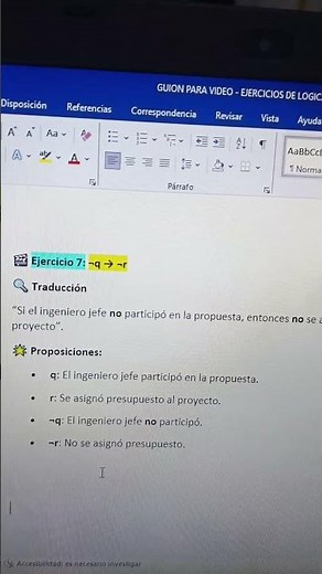 Ejercicio 7. Lógica PROPOSICIONAL. #Logica #Proposiciones