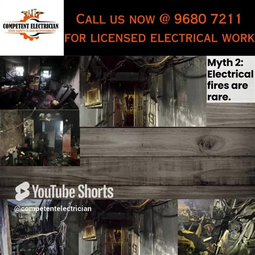 Myth: Electrical fires are rare. This myth leads to a false sense of security, causing people to underestimate the risks associated with electrical systems. The belief might stem from a lack of personal experience or awareness of the dangers. Fact: Electrical fires are a significant cause of property damage and injuries. 1. Prevalence: In 2023, Singapore reported 1,954 fire incidents, an 8.6% increase from 2022. The highest number, 597, were electrical fires. 2. Consequences: These fires can cau