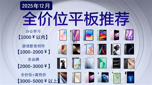 【闭眼可入】2025年值得推荐的32款平板电脑 | 超全、超详细学生党平板选购指南 | 小米、华为、OPPO、iPad、OPPO、联想国补平板电脑攻略
