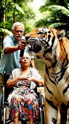 Old Man vs Tiger: Heroic Wheelchair Rescue Caught on Camera!