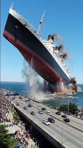 Giant ship launches like a rocket