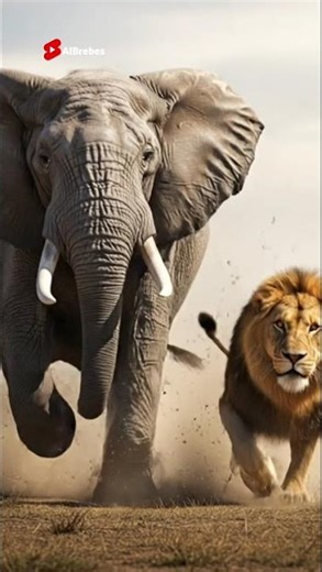 Elephant and Lion is a Friend #aiart #aishorts #aishorts