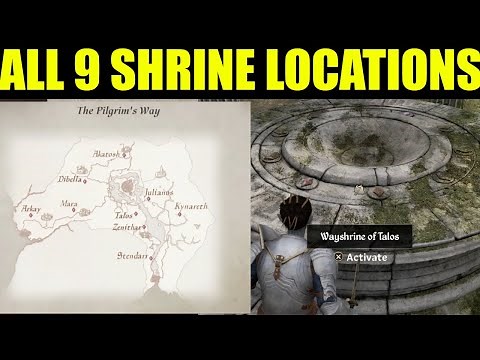 Where to find all 9 Wayshrines of the divines in Oblivion remastered | Pilgrimage Quest walkthrough