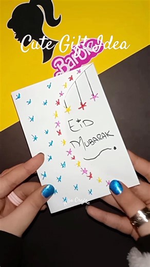 Cute eid card idea ❤️❤️ #shorts #diy #easy #gift #eid #craft #art #youtubeshorts #hibacraftie
