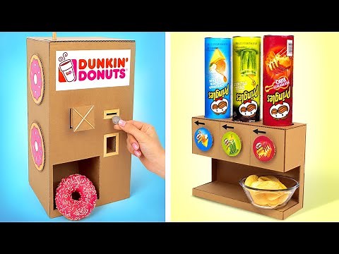 How to Make Awesome Donuts And Pringles Dispensers || DIY Cardboard Project