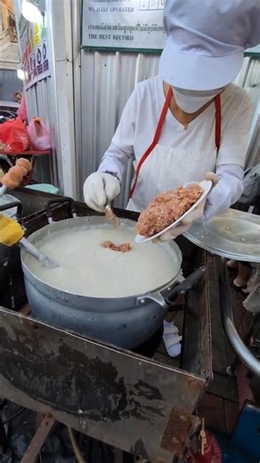 Delicious Porridge Roadside Stall In Bangkok Chinatown In Thailand