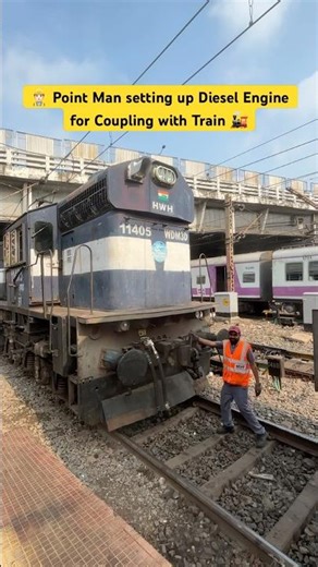 👷🏻‍♂️ Point Man setting up Diesel Engine for Coupling with Train 🚂