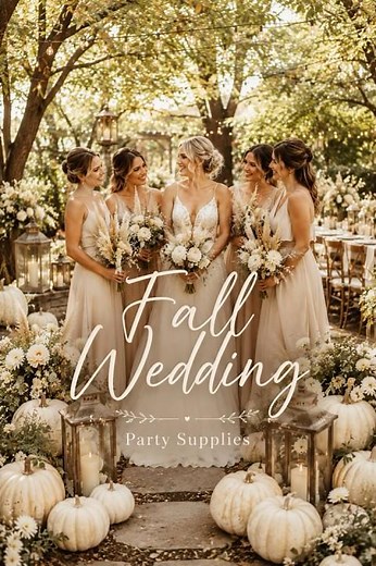 Elegant Fall Wedding Collection | Cream Pumpkin Wedding Party Supplies