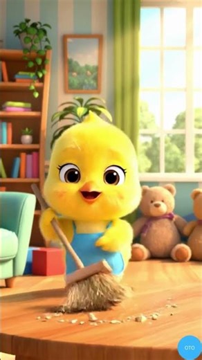 Cute Chick Cleaning Home | Fun Kids Animation