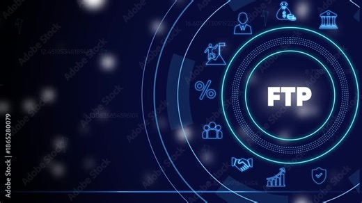 File Transfer Protocol F T P Business Data Exchange Secure Online Transaction Animation Background