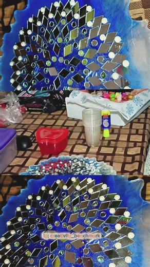 My first resin art 🎨 part2 #resin #art #creative #blue #ytshorts #shorts #new #pour #mirror