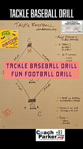 Tackle Baseball drill fun football drills youth football tackling blocking drills fb fundamentals Coach Parker https://coachparker.org/2016/06/09/tackle-football-baseball-youth-football-drill/ Check out Tackle Baseball Drill #tacklefootball #americanfootball #footballdrills #youthfootball #coachparkerchalktalks | Coach Parker's Youth Football Tips and Talk