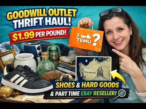 Goodwill Outlet Thrift Haul | $1.99 Per Pound Bins Haul | Shoes, Hardgoods & a Temu Mystery Item