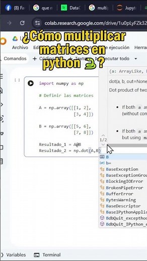 🐍How to multiply matrices with Python? #calculus #mathematics #python