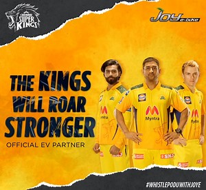 22K views · 221 reactions | Save your seats as the Chennai Super Kings will #RideTheChange into tomorrow's roaring match! All you CSK fans, let's #WhistlePoduWithJoyE! #JoyEbike #IPL2021 #Yellove #ChennaiSuperKings #CSK | Joy e-bike | Facebook