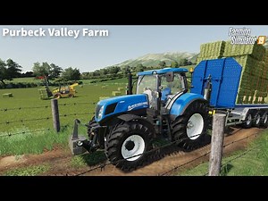 Storage Hay Bales on the Farm, Harvesting using New Holland CR│Purbeck Valley Farm│FS 19│Timelapse#2