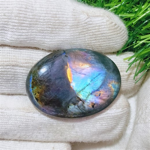 Spectrolite Labradorite Gemstone Cabochon, Hand Polished Oval (38x26x7 Mm) - Etsy