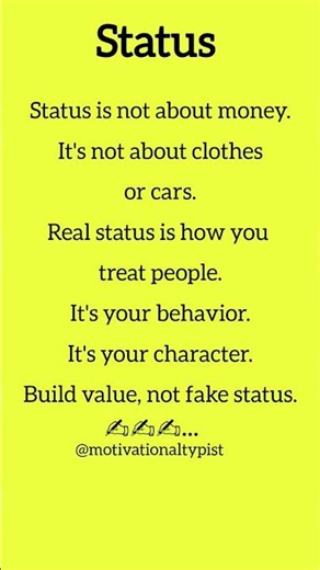 Real Status Is Your Character Build Value, Not Fake Status #Status #LifeLesson #Character