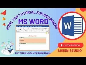 MS Word Home Tab Full Tutorial 💻 | step by step Guide for Beginners | Easy tutorial | Sheen Studio