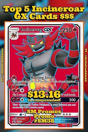 Top 5 RAREST Incineroar GX Pokémon Cards Ranked! 🔥💥 #pokemon #top5 #tcg #pokémon #pokemoncards