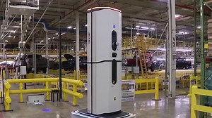 Autonomous robot scans inventory inside assembly plant