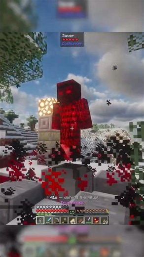 I Tried Defending The Ritual Against The Evil Hunter #minecraft #shorts