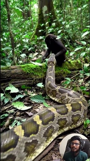 Wild Rainforest Battle Giant Python Coils Around Baby Gorilla Nature Survival Documentary