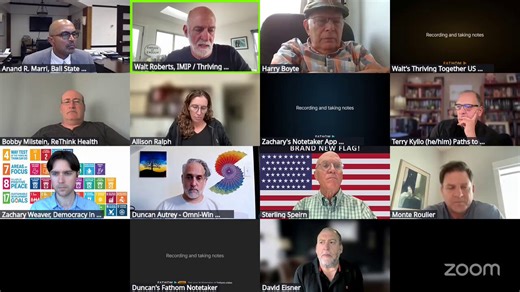 @wilksopinion @JohnRWoodJr Lest you think Braver Angel's involvement is adjacent, here's Walt tying them directly to Kleinfeld's Strategy 4 - handing over to David Eisner of Braver Angels, while Harry Boyte watches. Do the Republican volunteers working for Braver Angels know this?