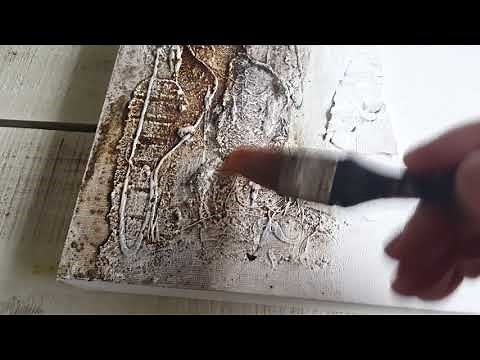 How to make rusty art with rusty powder and powertex mixedmedia painting acryl
