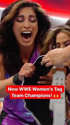 WWE on Instagram: "They did it! 👏👏👏 Your new WWE Women’s Tag Team Champions: @raquelwwe & @aliyahwwe! #WWERaw"