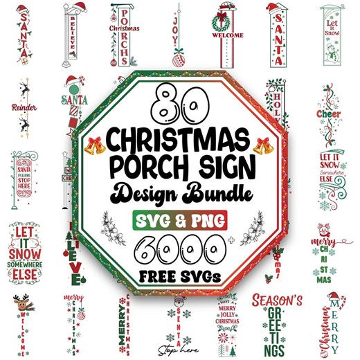 Christmas Porch Sign SVG Bundle | Holiday Winter Decor (digital Download) - Etsy